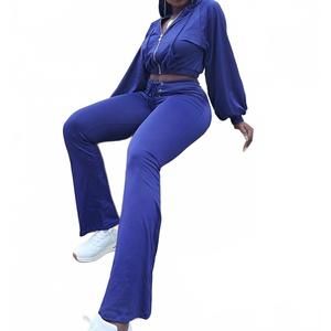 NEW KOY & VICTORIA isa flares lace up pants in royal blue